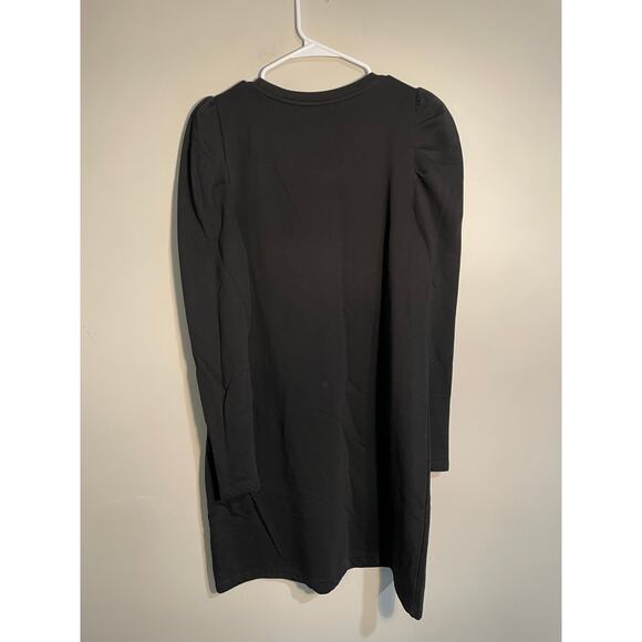 Tuckernuck Pomander Place Black Collins Long Puff Sleeve Mini Dress Size Large - Picture 5 of 9